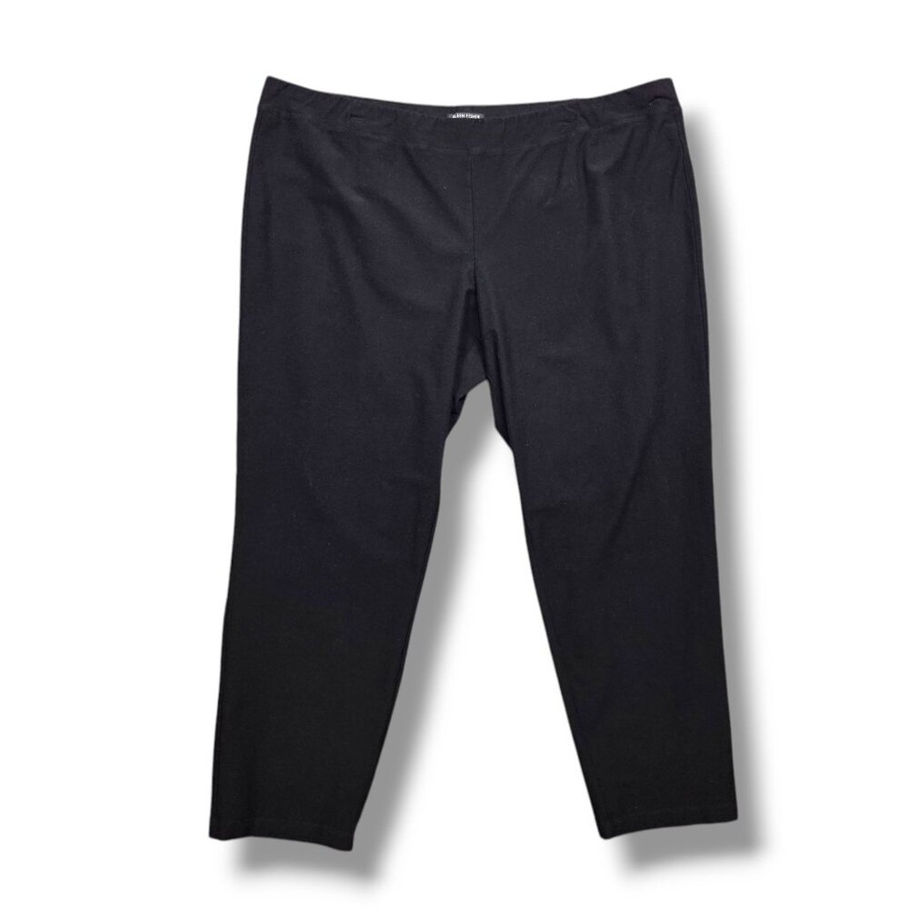 Eileen Fisher Crepe Slim Ankle Pant Womens 3X System‎ Washable Stretch Black